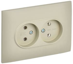 Розетка 2-местная IEK Skandy SK-R20-10-K10-F бежевый