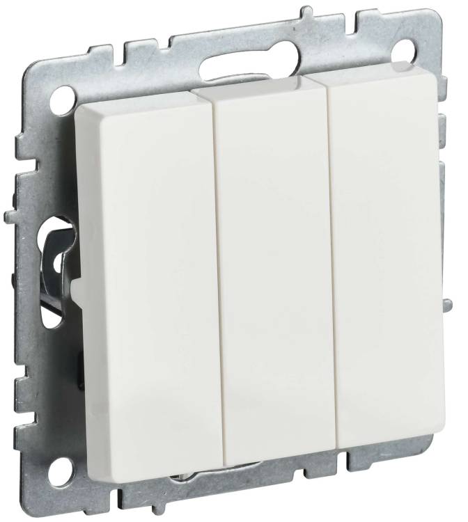 Выключатель 3-клавишный IEK Brite BR-V30-0-10-K01-PRO белый