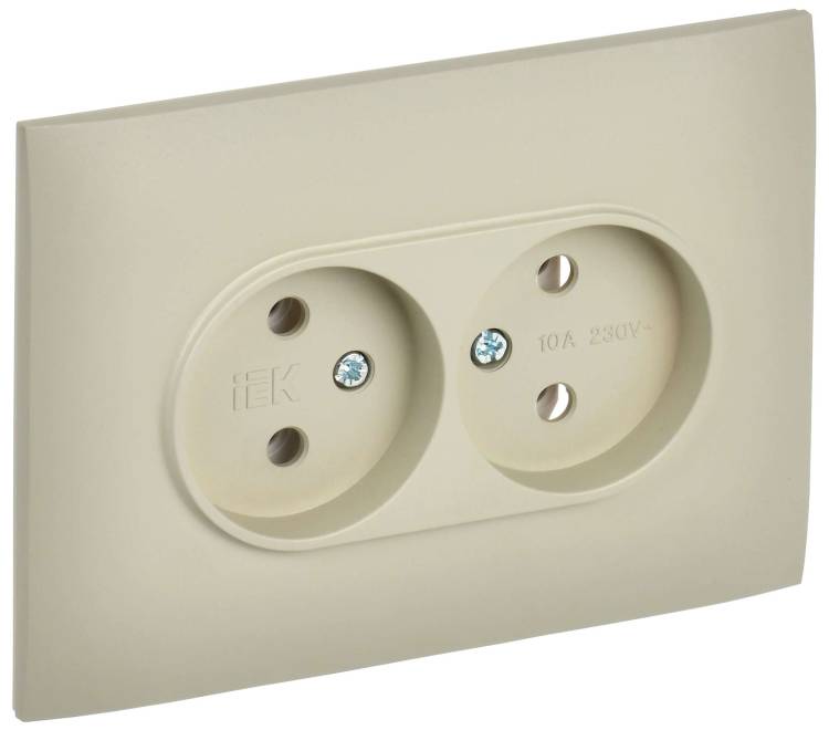 Розетка 2-местная IEK Skandy SK-R20-10-K10-F бежевый