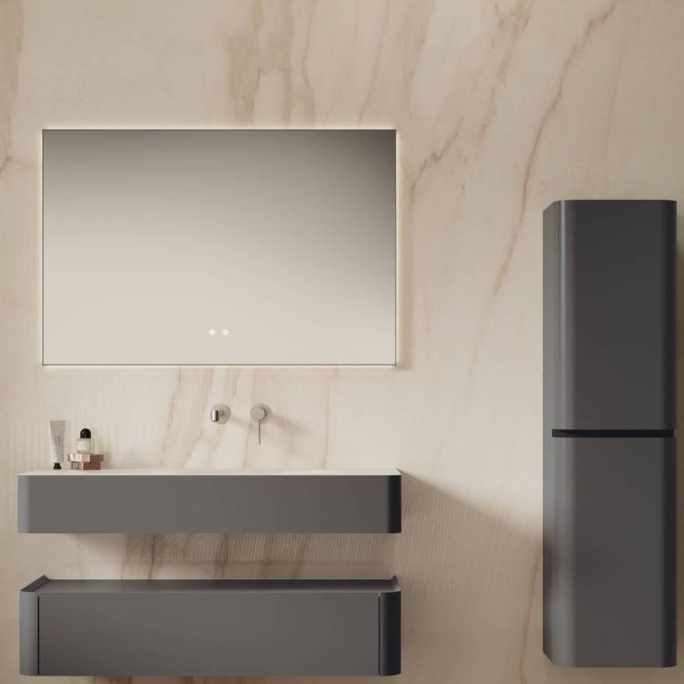 Тумба с раковиной Vincea Caprise 1200 1 выкатной ящик, серый матовый