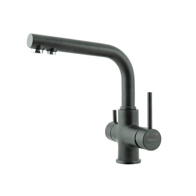 Смеситель для кухни Lemark Comfort LM3061PAN с подключением к фильтру питьевой воды Антрацит