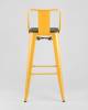 Набор из 6 барных стульев Stool Group Tolix YD-H765E-W LG-06 X6 желтый глянцевый, темное дерево, со спинкой фото 6