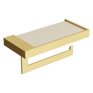 Держатель туалетной бумаги Boheme Qubic 10721-G c крышкой, Gold