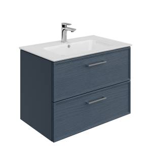 Тумба под раковину Kerama Marazzi Piano Classic PIA.CL.75\BLU.M подвесная 75 см, 2 ящика, ясень синий матовый