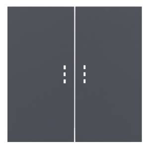 Клавиши для двухклавишного перекрестного выключателя с подсветкой Rikett 35615 BT базальт