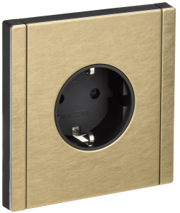 Розетка 1-местная с заземлением и шторками IEK Forte&Piano FP-R14-16-1-M-K37 шампань