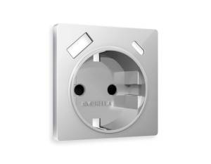 Лицевая панель для электрической розетки с заземлением со шторками 2USB A+C Ambrella Volt Alfa AP4100