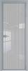 Межкомнатная дверь Profil Doors 1 AX цвет профиля Серебро, стекло безопасное 6 мм страйп 600x2000