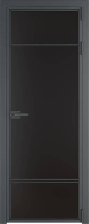Межкомнатная дверь Profil Doors 4 AX цвет профиля Серая ночь, стекло безопасное 6 мм монохром черный 600x2000