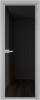 Межкомнатная дверь Profil Doors 1 AV цвет профиля Серебро, стекло безопасное 6 мм черное тонированное 600x2000