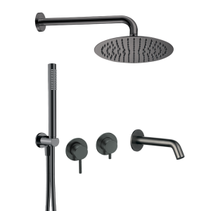 Душевой комплект AQUAme AQM8408GM темный металл