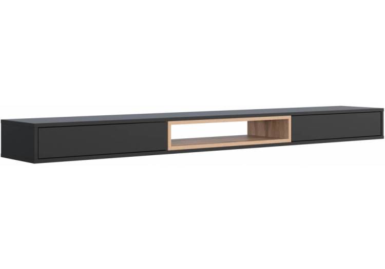 ТВ тумба Woodville Делора 674728 черный / дуб вотан