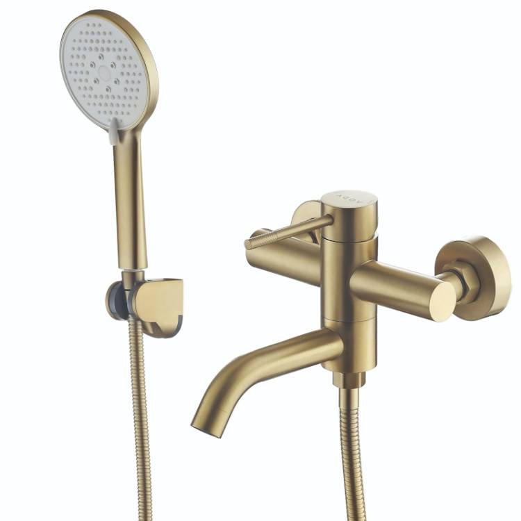 Смеситель для ванны Voda Vessel Gold VSL54G золотой сатин