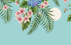 3D Фотообои Artegrafico «Луна в тропиках» TR-021 акварель