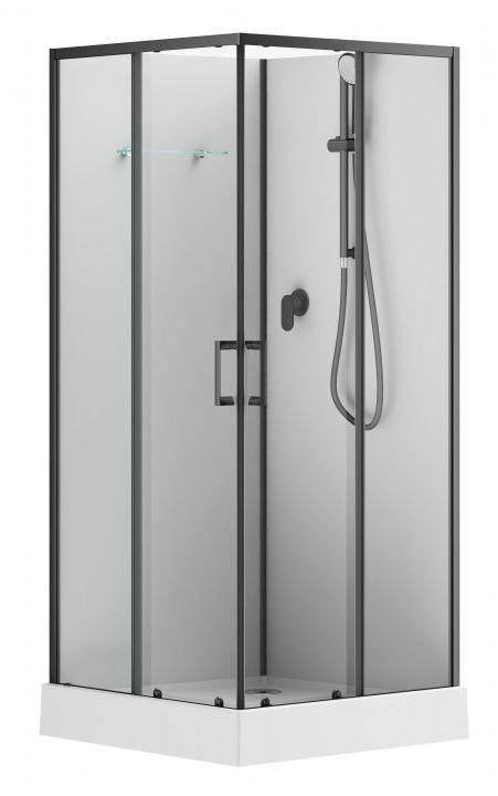 Душевая кабина Aquanet Passion EVO 282009 профиль черный, 900х900