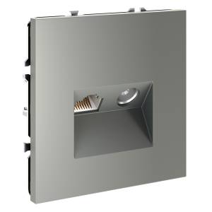 ТВ-розетка+Ethernet RJ45 Voltum S70 VLS060705 сталь