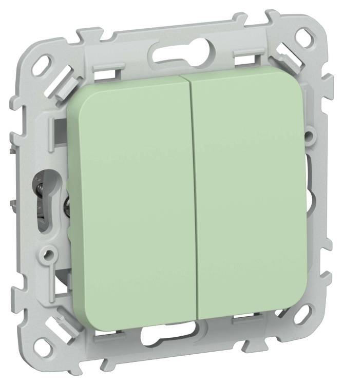 Выключатель 2-клавишный проходной IEK Flite FI-V28-0-10-1-K93 фисташковый