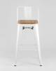 Набор из 6 полубарных стульев Stool Group Tolix YD-H675E-W YG-14 X6 белый, светлое дерево, со спинкой фото 2