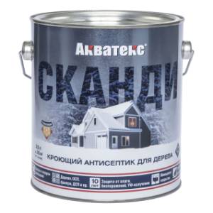 Антисептик для древесины кроющий акриловый Акватекс Сканди полуматовый, база C 2.5 л