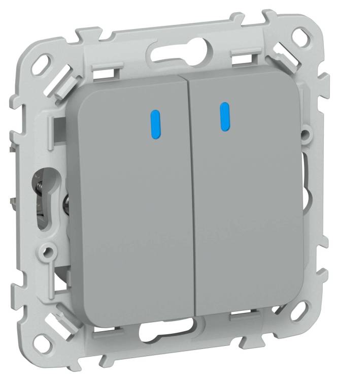 Выключатель 2-клавишный IEK Flite FI-V20-1-10-1-K03 серый