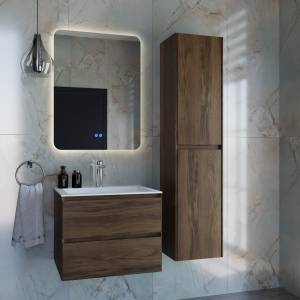 Тумба с раковиной Vincea Luka 600 2 выкатных ящика, C.Oak, раковина белая