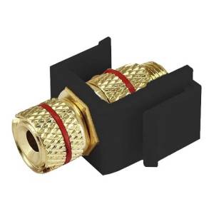 Вставка Keystone с аудиоразъемом Banana Rikett 147404/1 BK красная маркировка черный