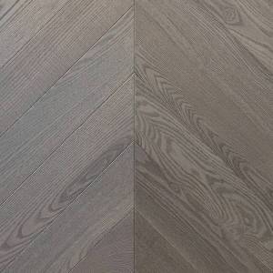 Двухслойная инженерная доска Wood Bee Chevron Ясень Фог 510x92x12