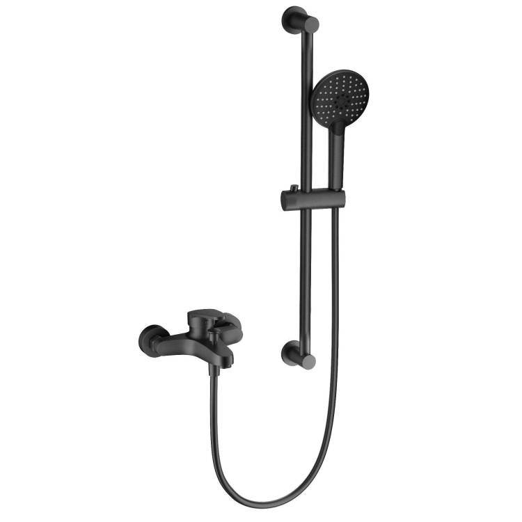 Смеситель для ванны Wonzon & Woghand WW-C2501-BGG с душевым гарнитуром, темный графит