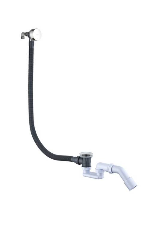 Слив-перелив для ванны Boheme 631-CR 50 мм, клик-клак, chrome, с сифоном