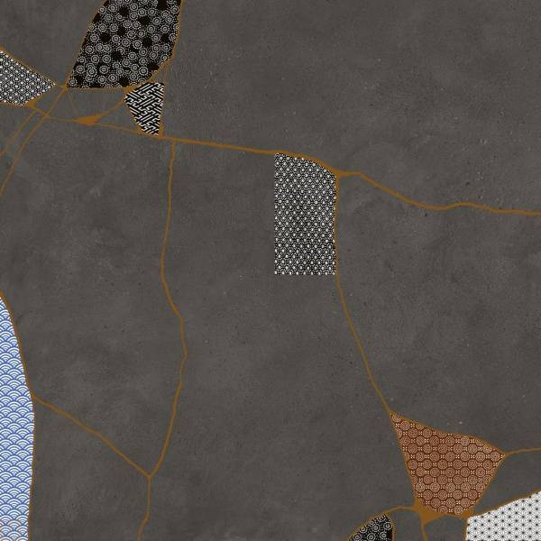 Керамогранит Fioranese Kintsugi Japan-Hibi Darkness naturale 60.4x60.4