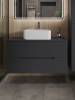 Тумба с раковиной Orange Line Li-100TugMDF+B02-460W графит матовый, 100 см фото 3
