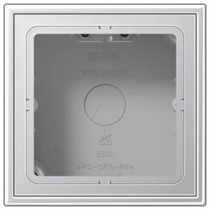 Коробка 1-постовая для накладного монтажа с встроенной рамкой и основанием Jung LS 990 алюминий AL2581A-L