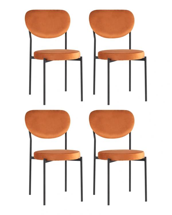 Набор из 4 стульев Stool Group Барбара BARBARA HLR-35 X4 терракотовый, велюр