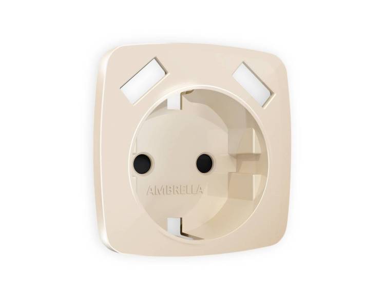 Лицевая панель для электрической розетки с заземлением со шторками 2USB A+A Ambrella Volt Omega OP3090