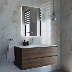 Тумба с раковиной Vincea Luka 1000 2 выкатных ящика, C.Oak, раковина белая