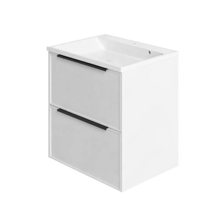 Тумба с раковиной La Fenice Simpla Twin Bianco NFNC-01-SIM-B-80-2-3-80 белая матовая, 80 см