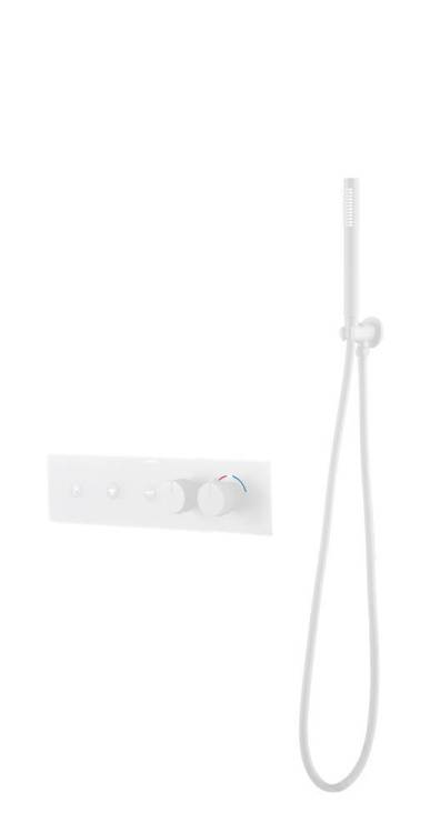 Смеситель для ванны и душа Boheme Fusion Termo 131-SYS-MW с ручным душем, Matt White