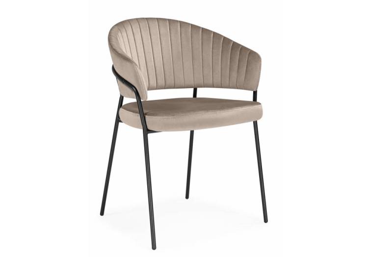 Стул на металлокаркасе Woodville Лео 672329 светло-коричневый (H-61) / черный