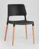 Набор из 4 стульев Stool Group Bistro 8086 BLACK X4 черный с деревянными ножками фото 2