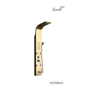 Душевая панель Cerutti Spa Victoria G CT9978 с системой водопад и с изливом, золото