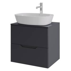 Тумба с раковиной Orange Line Li-60TugMDF+B08-500W графит матовый, 60 см
