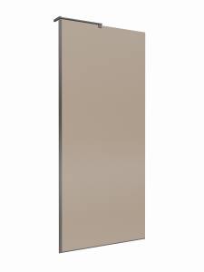 Душевая перегородка BelBagno UNO-L-1-TB-90-BR-GM профиль оружейная сталь, стекло тонированное, 90x200