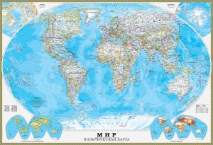 3D Фотообои Artegrafico «Политическая карта на русском» MAP004 канвас