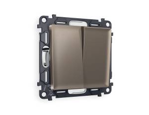 Комплект механизма 2-клавишного перекрестного выключателя Ambrella Volt MA MA633030 темная бронза матовый