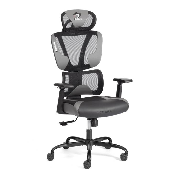 Кресло компьютерное Tetchair iCobra 24848 черный, серый, ткань, искуственная кожа