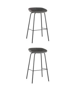 Набор из 2 барных стульев Stool Group Beetle Lite PU 8319TB GREY X2 серый