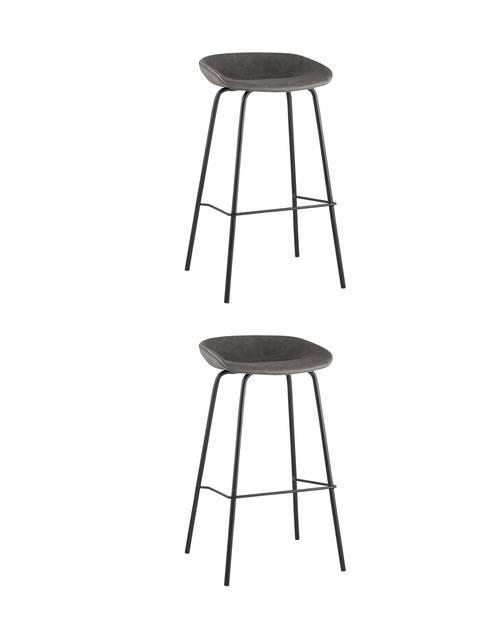 Набор из 2 барных стульев Stool Group Beetle Lite PU 8319TB GREY X2 серый