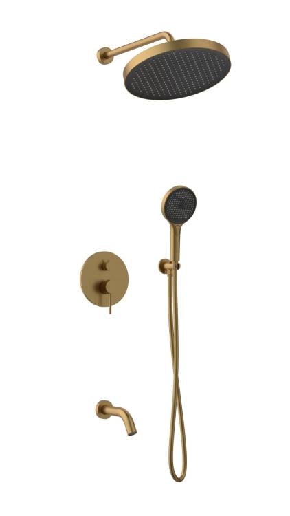 Душевая система AltroBagno Bilancia 040503 BG с изливом, золото матовое
