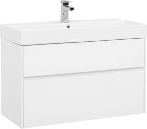 Тумба с раковиной Aquanet Бруклин 100 212599 белый, 572x972x437