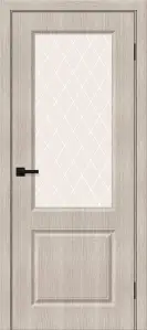 Межкомнатная дверь Остекленная Bravo Скинни-13 153-7480 Полотоно Cappuccino Melinga, Стекло White Сrystal 2000х800